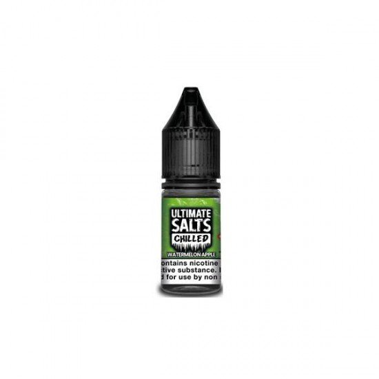 10MG Ultimate Puff Salts Chilled 10ML Flavoured Nic Salts (50VG/50PG) - Flavour: Watermelon Apple