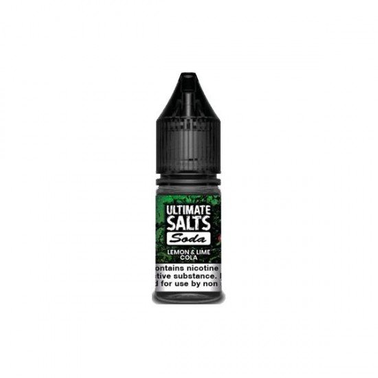 10MG Ultimate Puff Salts Soda 10ML Flavoured Nic Salts (50VG/50PG) - Flavour: Lemon & Lime Cola