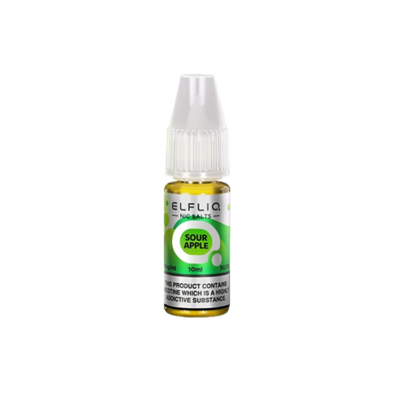 10mg ELFLIQ By Elf Bar 10ml Nic Salt (50VG/50PG) - Flavour: Sour Apple