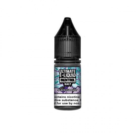 10mg Ultimate E-liquid Menthol Nic Salts 10ml (50VG/50PG) - Flavour: Blackcurrant