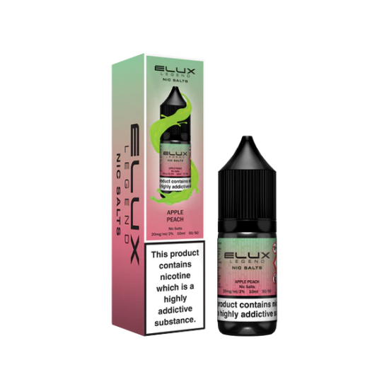 10mg Elux Legend 10ml Nic Salts (50VG/50PG) - Flavour: Apple Peach