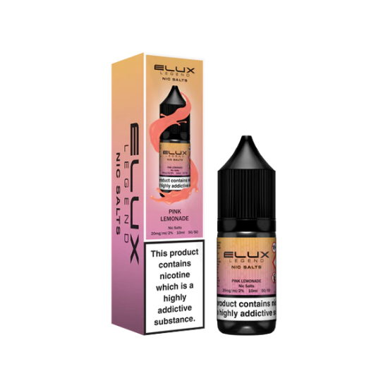 10mg Elux Legend 10ml Nic Salts (50VG/50PG) - Flavour: Pink Lemonade