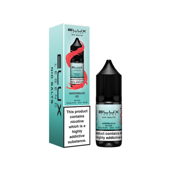 10mg Elux Legend 10ml Nic Salts (50VG/50PG) - Flavour: Watermelon Ice