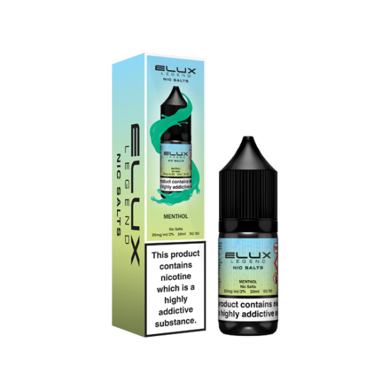 10mg Elux Legend 10ml Nic Salts (50VG/50PG) - Flavour: Menthol