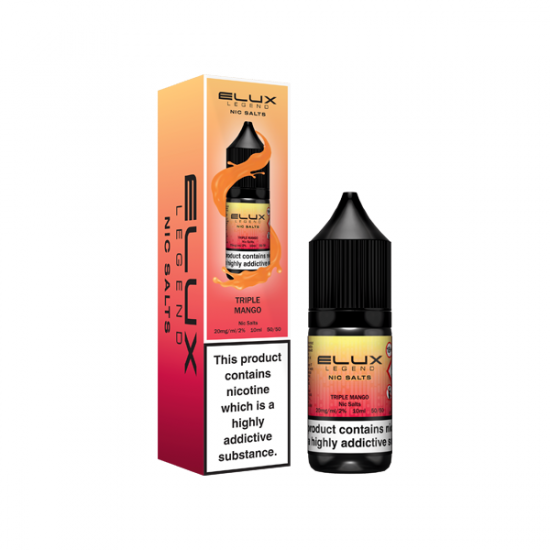 10mg Elux Legend 10ml Nic Salts (50VG/50PG) - Flavour: Triple Mango