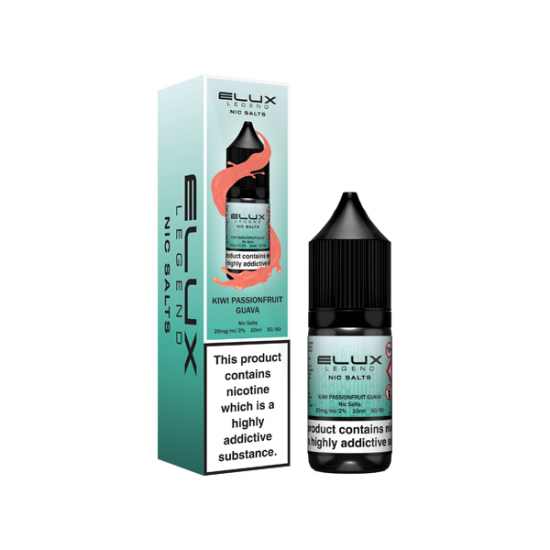 10mg Elux Legend 10ml Nic Salts (50VG/50PG) - Flavour: Kiwi Passionfruit Guava