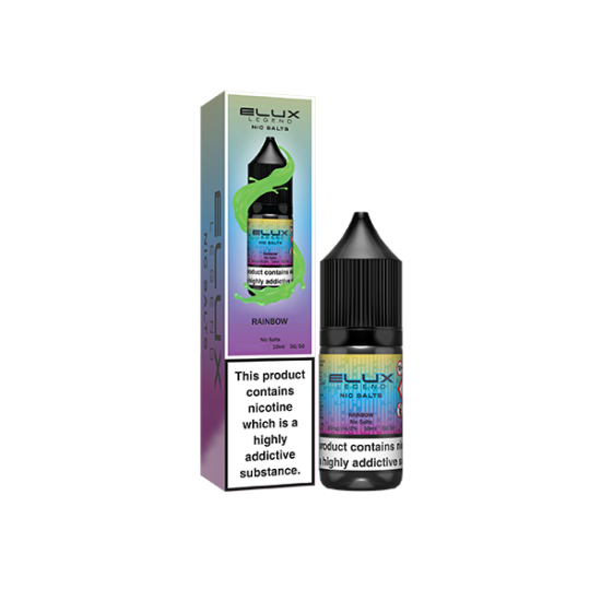 10mg Elux Legend 10ml Nic Salts (50VG/50PG) - Flavour: Rainbow