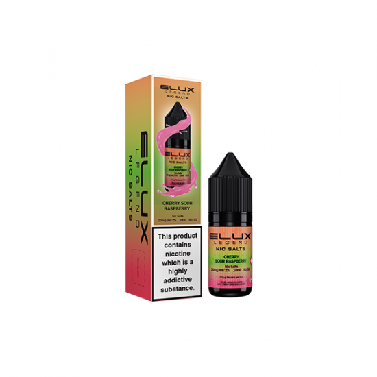 10mg Elux Legend 10ml Nic Salts (50VG/50PG) - Flavour: Cherry Sour Raspberry