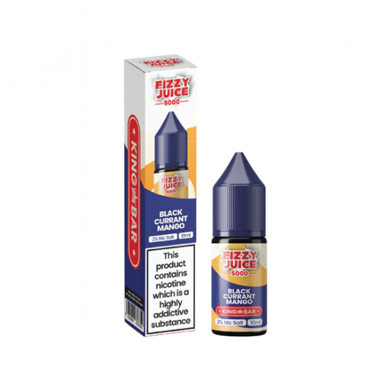 10mg Fizzy Juice King Bar 10ml Nic Salts (50VG/50PG) - Flavour: Blackcurrant Mango