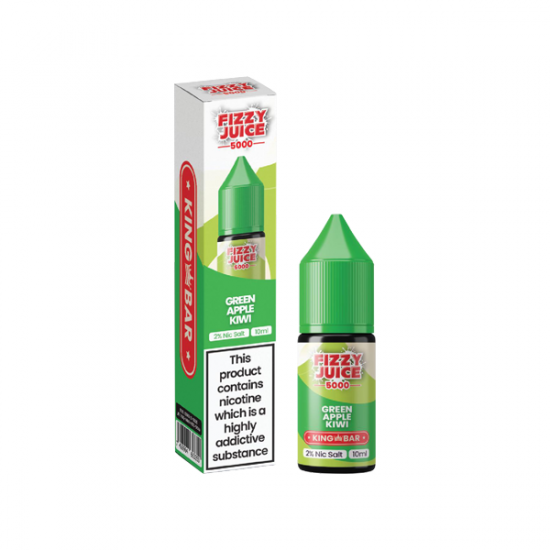 10mg Fizzy Juice King Bar 10ml Nic Salts (50VG/50PG) - Flavour: Green Apple Kiwi