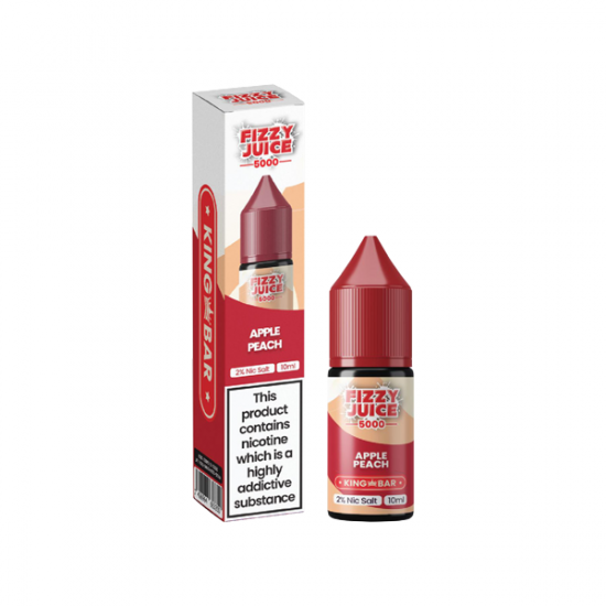 10mg Fizzy Juice King Bar 10ml Nic Salts (50VG/50PG) - Flavour: Apple Peach