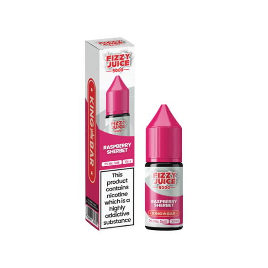 10mg Fizzy Juice King Bar 10ml Nic Salts (50VG/50PG) - Flavour: Raspberry Sherbet