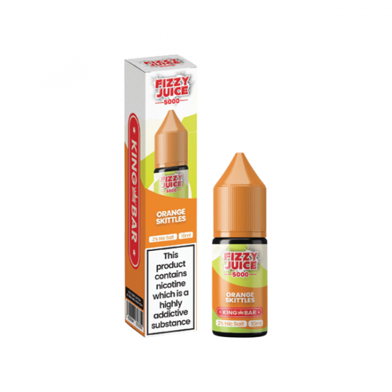 10mg Fizzy Juice King Bar 10ml Nic Salts (50VG/50PG) - Flavour: Orange Skittles