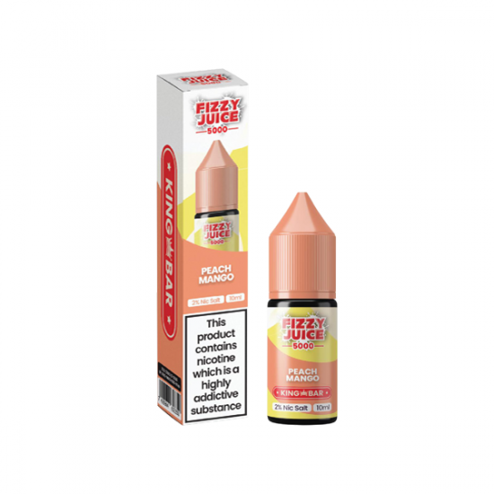 10mg Fizzy Juice King Bar 10ml Nic Salts (50VG/50PG) - Flavour: Peach Mango