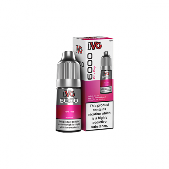 10mg IVG 6000 10ml Nic Salts (50VG/50PG) - Flavour: Pink Pop