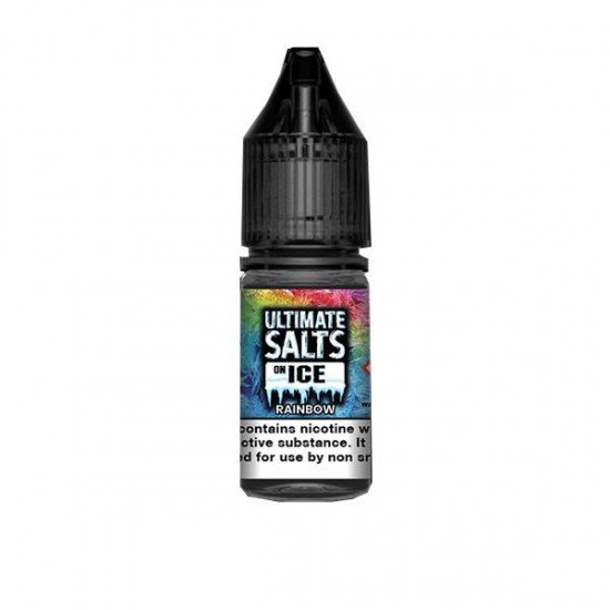 10mg Ultimate Puff Salts On Ice 10ml Flavoured Nic Salts (50VG/50PG) - Flavour: Rainbow