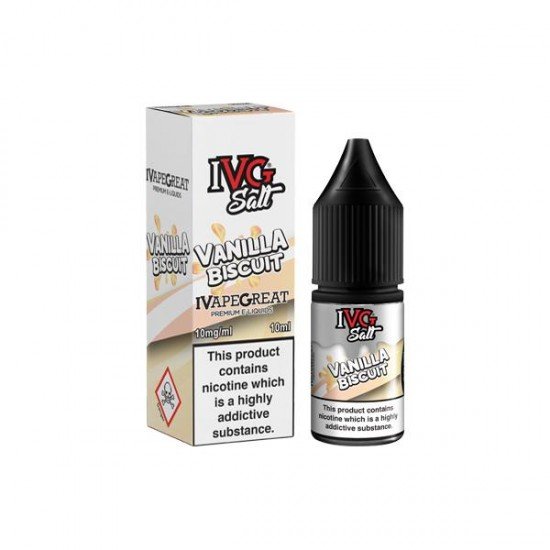 10mg I VG Salt 10ml Nic Salts (50VG/50PG) - Flavour: Vanilla Biscuit