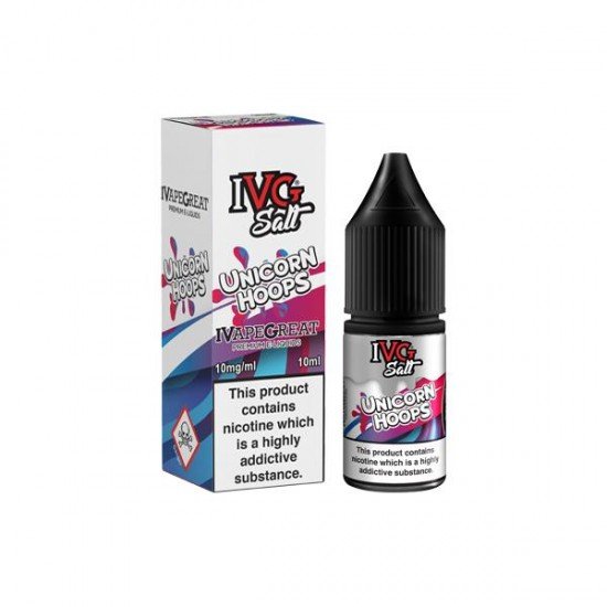 10mg I VG Salt 10ml Nic Salts (50VG/50PG) - Flavour: Unicorn Hoops