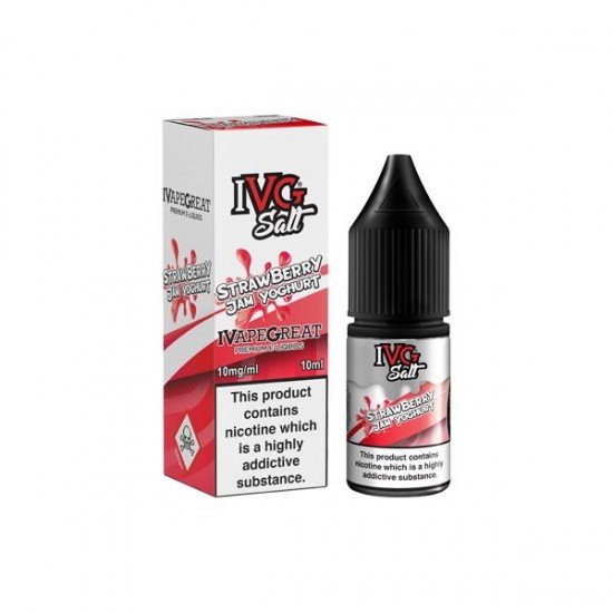 10mg I VG Salt 10ml Nic Salts (50VG/50PG) - Flavour: Strawberry Jam Yoghurt