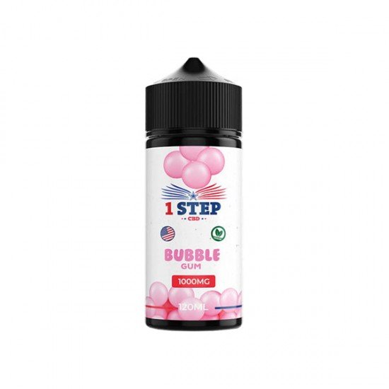 1 Step CBD 1000mg CBD E-liquid 120ml (BUY 1 GET 1 FREE) - Flavour: Bubblegum