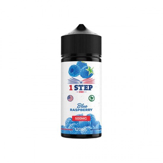 1 Step CBD 500mg CBD E-liquid 120ml (BUY 1 GET 1 FREE) - Flavour: Blue Raspberry