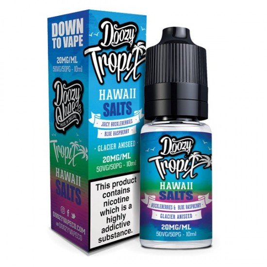 20MG Doozy Tropix Salts by Doozy Vape Co (50VG/50PG) - Flavour: Hawaii