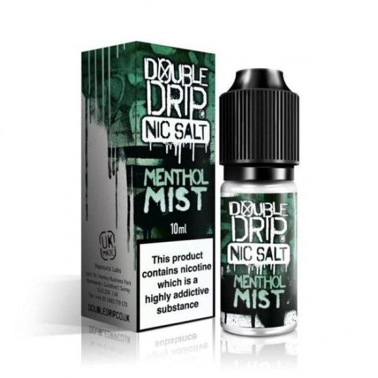 20MG Double Drip  10ML Flavoured Nic Salts E Liquid - Flavour: Menthol Mist