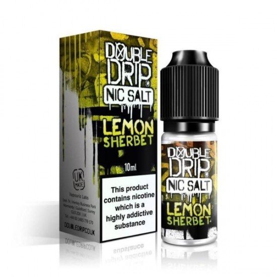 20MG Double Drip  10ML Flavoured Nic Salts E Liquid - Flavour: Lemon Sherbet