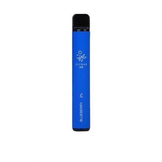 20mg ELF Bar Disposable Vape Pod 600 Puffs - Flavour: Blueberry