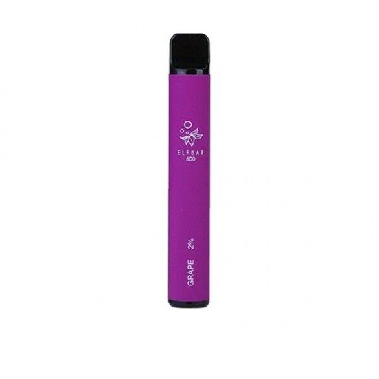 20mg ELF Bar Disposable Vape Pod 600 Puffs - Flavour: Grape