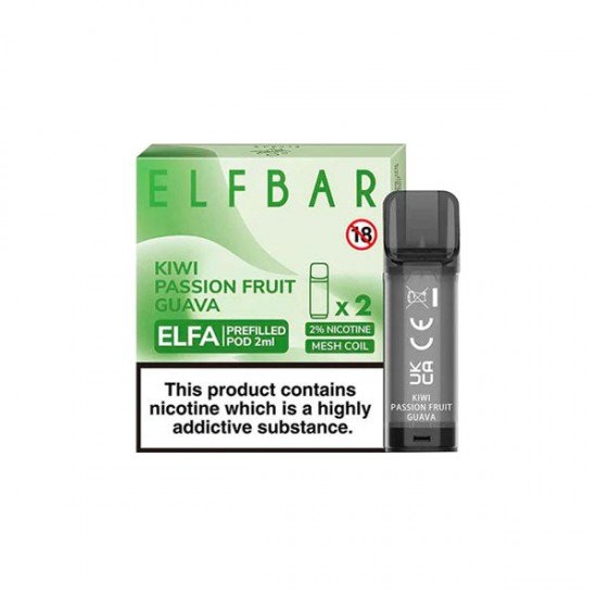 ELF Bar ELFA 20mg Replacement Prefilled Pods 2ml - Flavour: Kiwi Passion Fruit Guava