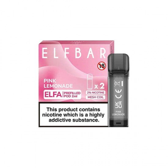 ELF Bar ELFA 20mg Replacement Prefilled Pods 2ml - Flavour: Pink Lemonade