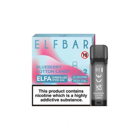 ELF Bar ELFA 20mg Replacement Prefilled Pods 2ml - Flavour: Blueberry Cotton Candy