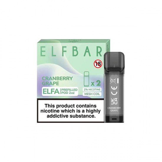 ELF Bar ELFA 20mg Replacement Prefilled Pods 2ml - Flavour: Cranberry Grape