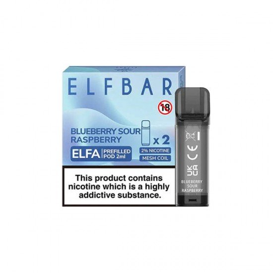 ELF Bar ELFA 20mg Replacement Prefilled Pods 2ml - Flavour: Blueberry Sour Raspberry