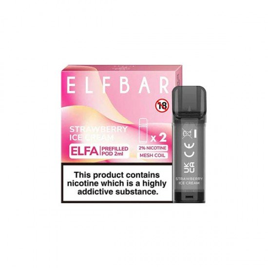 ELF Bar ELFA 20mg Replacement Prefilled Pods 2ml - Flavour: Strawberry Ice Cream