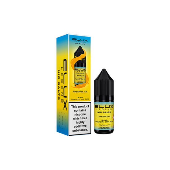 20mg Elux Legend 10ml Nic Salts (50VG/50PG) - Flavour: Pineapple Ice