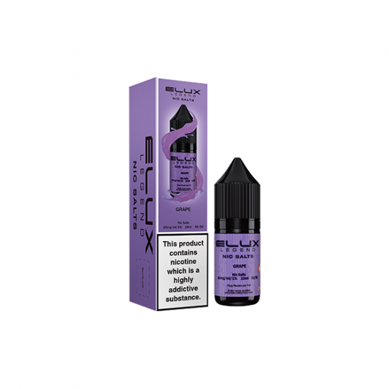 20mg Elux Legend 10ml Nic Salts (50VG/50PG) - Flavour: Grape