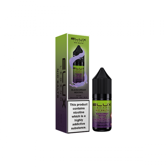 20mg Elux Legend 10ml Nic Salts (50VG/50PG) - Flavour: Blackcurrant Menthol