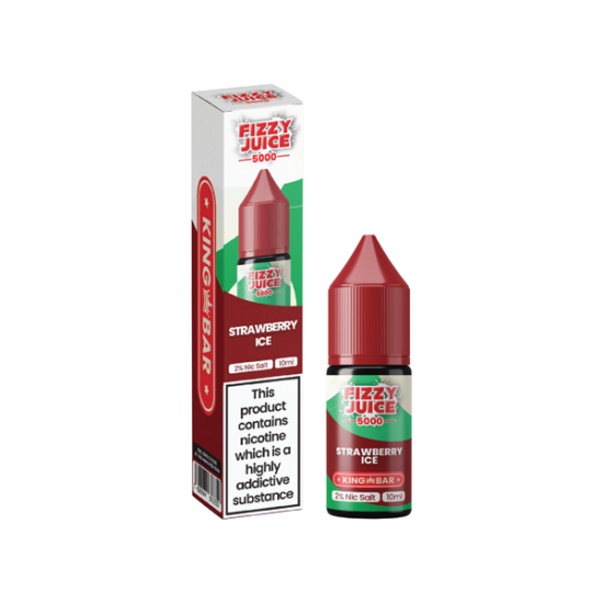 20mg Fizzy Juice King Bar 10ml Nic Salts (50VG/50PG) - Flavour: Strawberry Ice