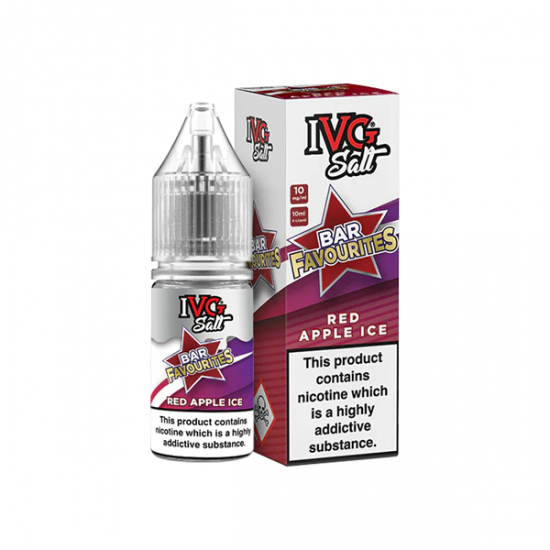 20mg I VG Bar Favourites 10ml Nic Salts (50VG/50PG) - Flavour: Red Apple Ice