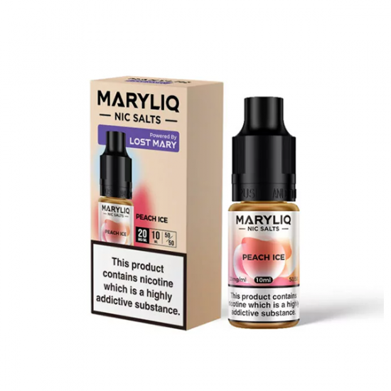 20mg MARYLIQ Nic Salt By Lost Mary 10ml (50VG/50PG) - Flavour: Peach Ice