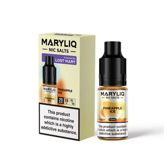 20mg MARYLIQ Nic Salt By Lost Mary 10ml (50VG/50PG) - Flavour: Pineapple Ice