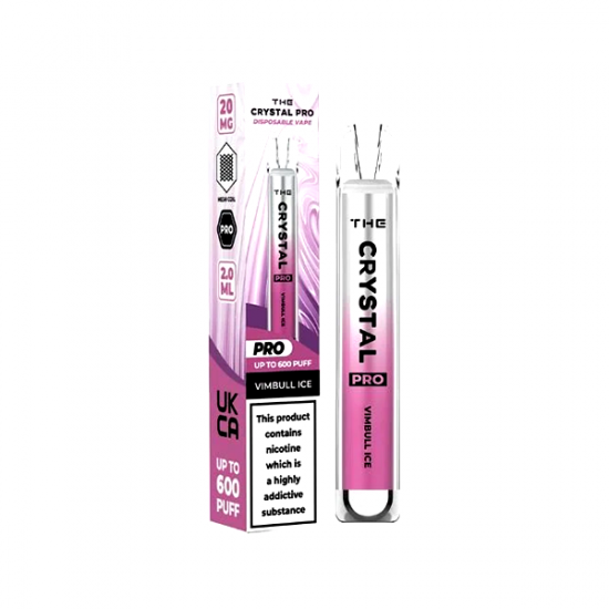 20mg The Crystal Pro Disposable Vape Device 600 Puffs - Flavour: Vimbull Ice