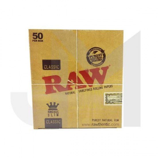 50 Raw Classic King Size Slim Rolling Papers