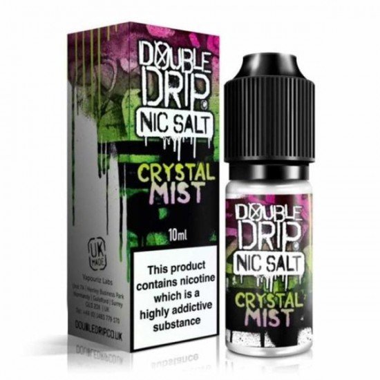 10MG Double Drip  10ML Flavoured Nic Salts E Liquid - Flavour: Crystal Mist