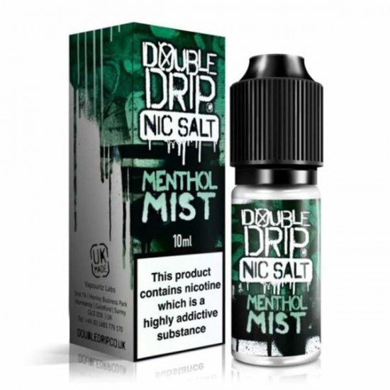 10MG Double Drip  10ML Flavoured Nic Salts E Liquid - Flavour: Menthol Mist