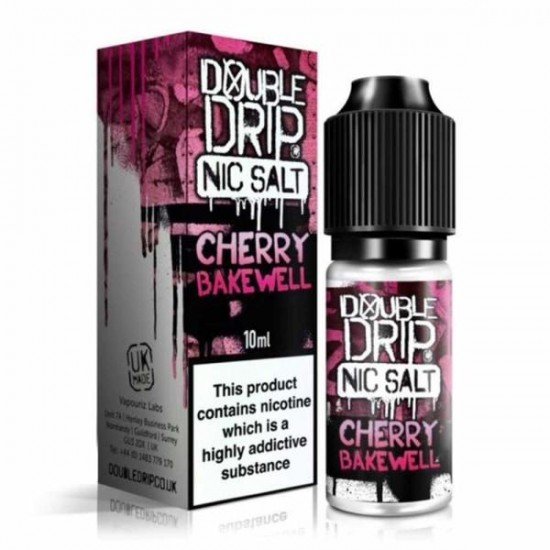 10MG Double Drip  10ML Flavoured Nic Salts E Liquid - Flavour: Cherry Bakewell