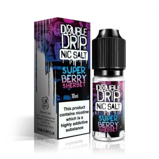 10MG Double Drip  10ML Flavoured Nic Salts E Liquid - Flavour: Super Berry