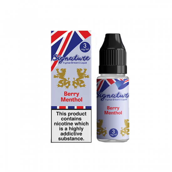 3mg Signature Vapours TPD 10ml E-Liquid (50VG/50PG) - Flavour: Berry Menthol